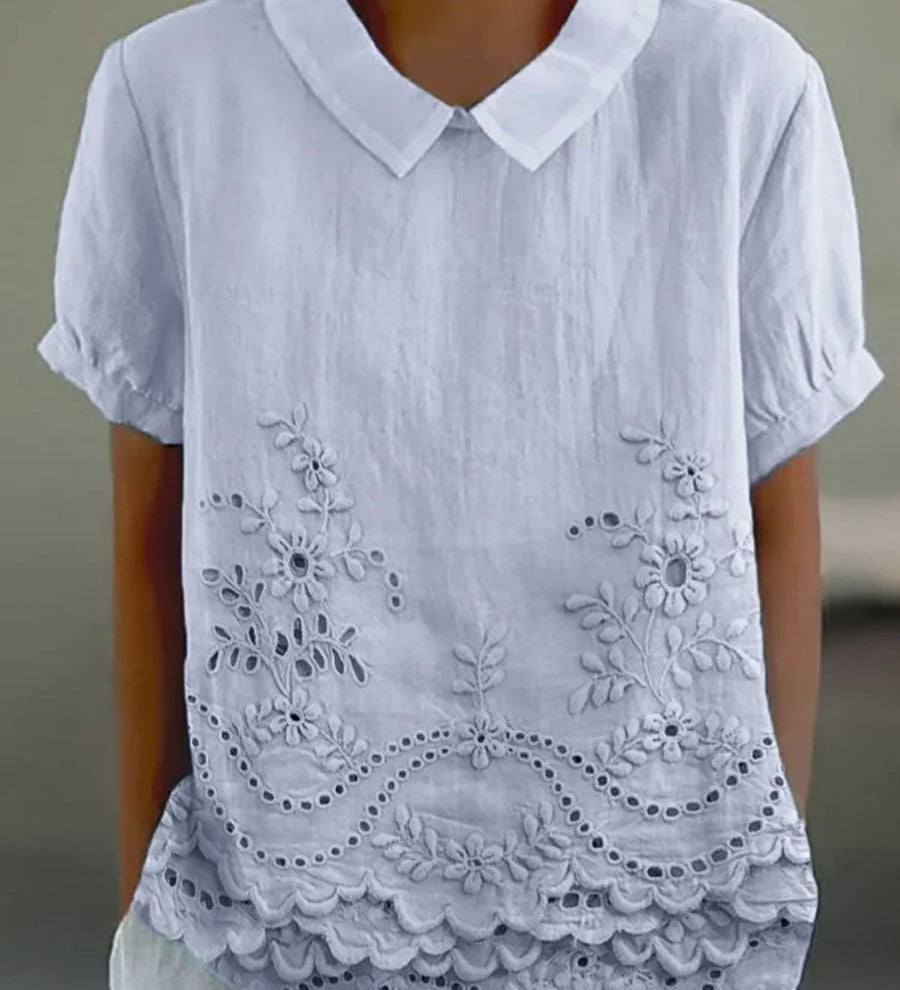 Lily | Floral Embroidered Shirt