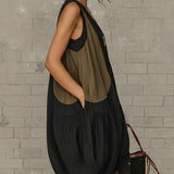 Inès | Mini Tulip Dress with Front Zip in Colourblock