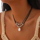 Vintage Beaded Pendant Necklace