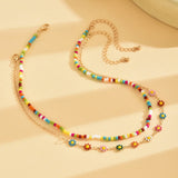 Bohemian Necklace with Coloured Beads