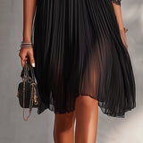 Léonie | Mini Black Dress, Off-Shoulder, Lace Trim