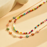 Bohemian Necklace with Coloured Beads