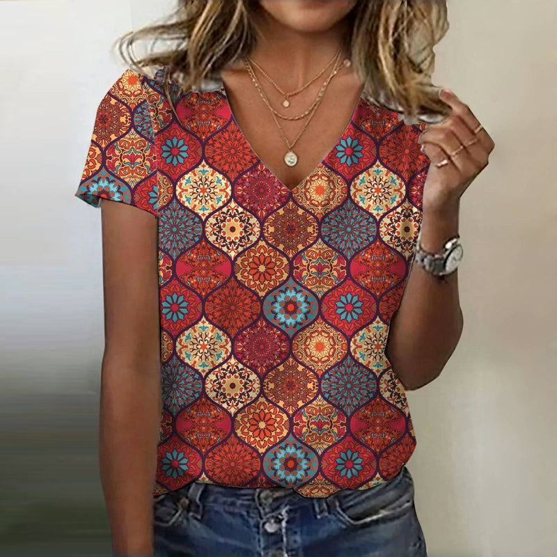 Vintage Ethnic Print T-Shirt