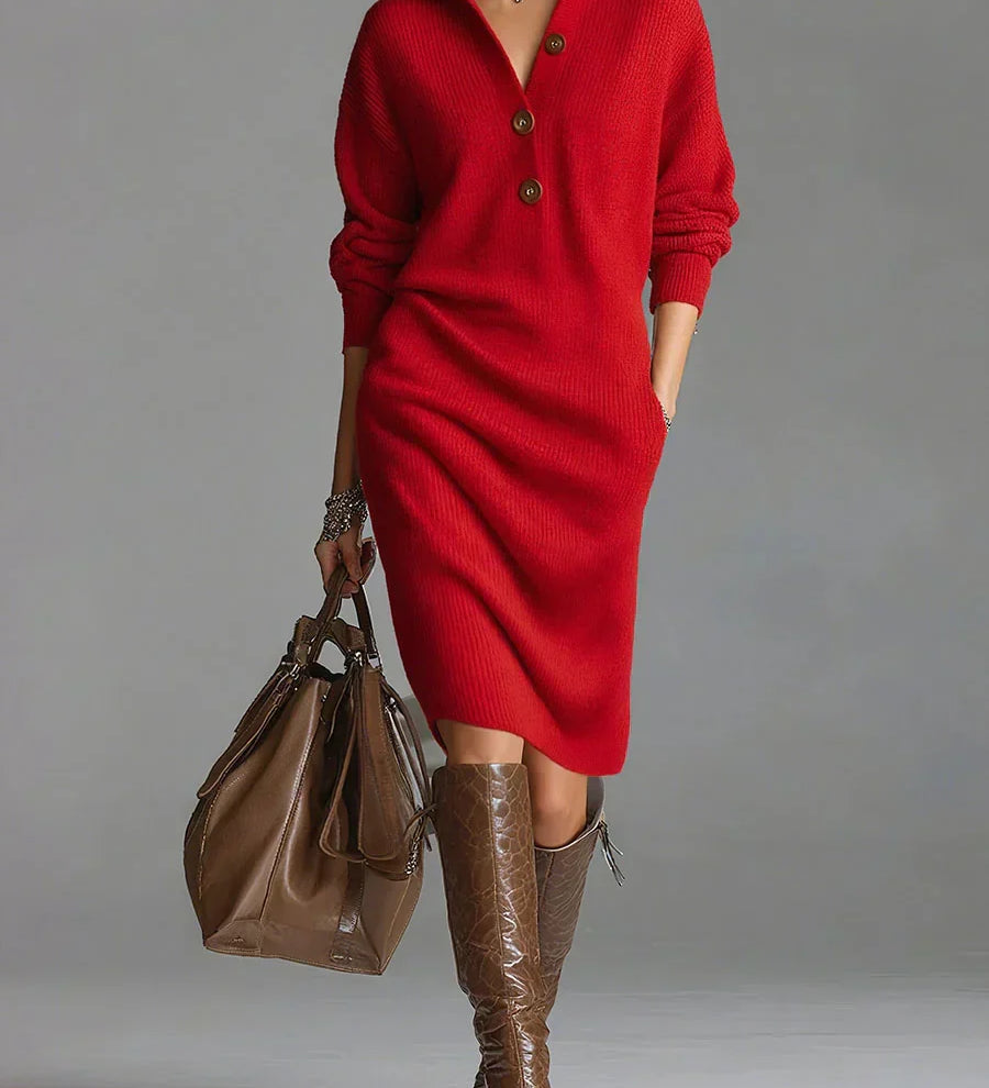 ARIANELL | WOOL WINTER KNIT MIDI DRESS