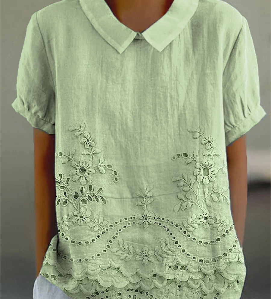 Lily | Floral Embroidered Shirt