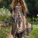 Vintage Floral Print Dress