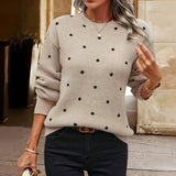 Casual Polka Dot Knit Jumper