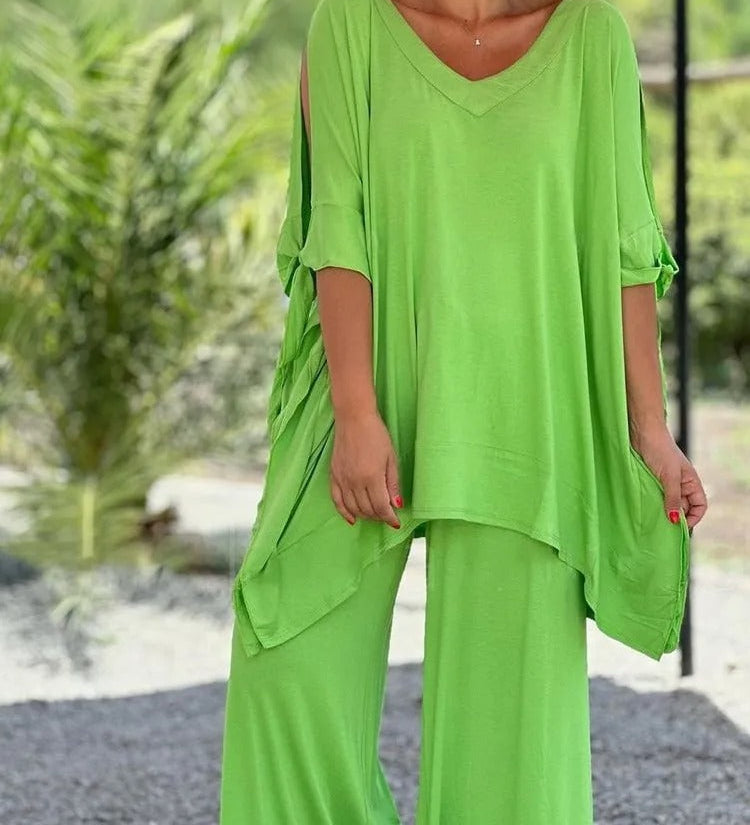 Ursula™ | Open Shoulder Tunic and Trousers Set