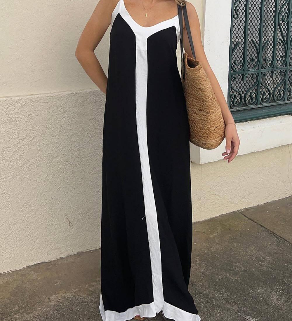 Silvana | Midi Dress in Colour Blocks