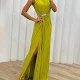 LILY | LONG PLEATED EVENING GOWN