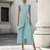 Charlotte | Elegant Jumpsuit with High Neck Draped Top