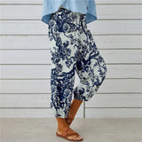 【Cotton and Linen】Vintage Printed Trousers