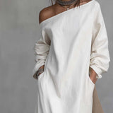 Loose-fitting One Shoulder Midi Dress