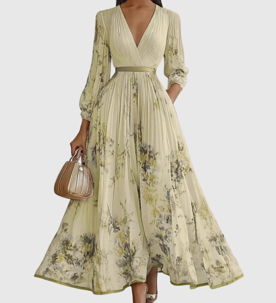 ROWELLA | ELEGANT PLEATED MAXI DRESS