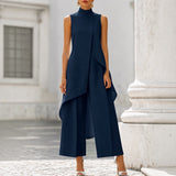 Charlotte | Elegant Jumpsuit with High Neck Draped Top