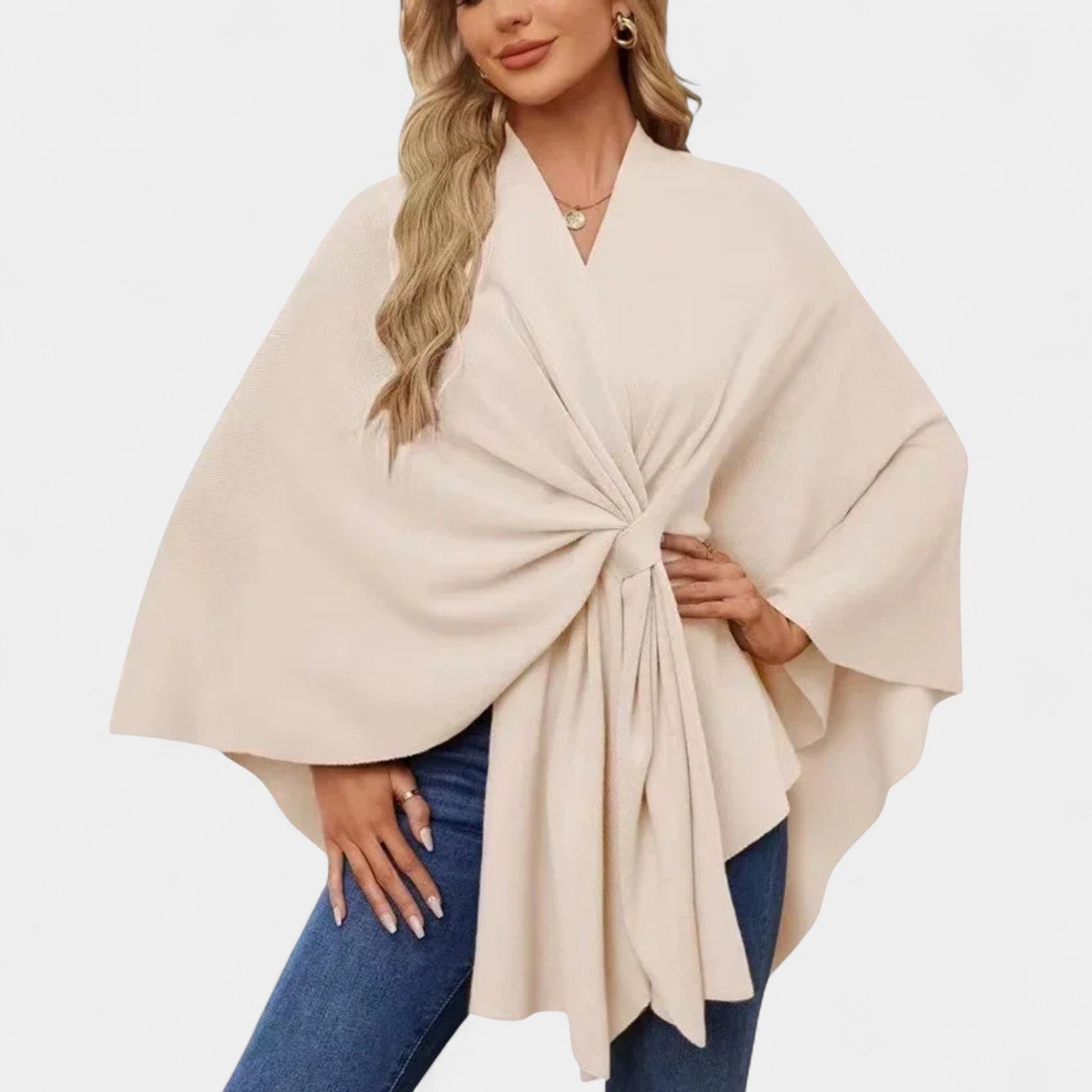 Daniela – Elegant Soft Fall Jacket with Bow