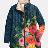 OLIVIA | Quilted Jacket with Painted Flowers Camille
