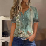 Vintage Floral Print Blouse