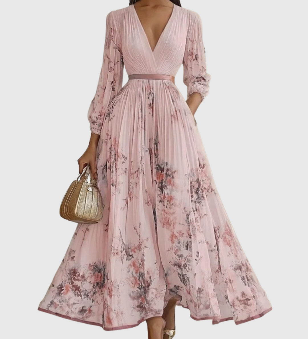 ROWELLA | ELEGANT PLEATED MAXI DRESS