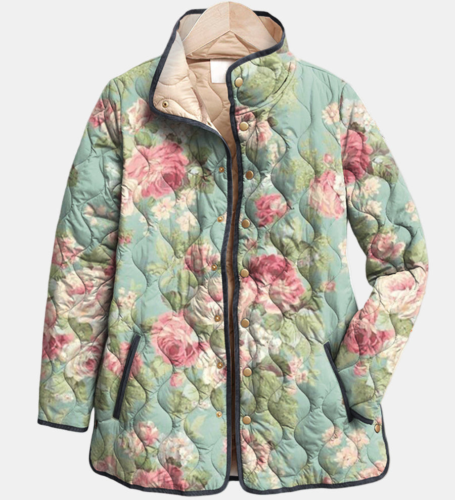 OLIVIA | Quilted Jacket with Light Vintage Roses