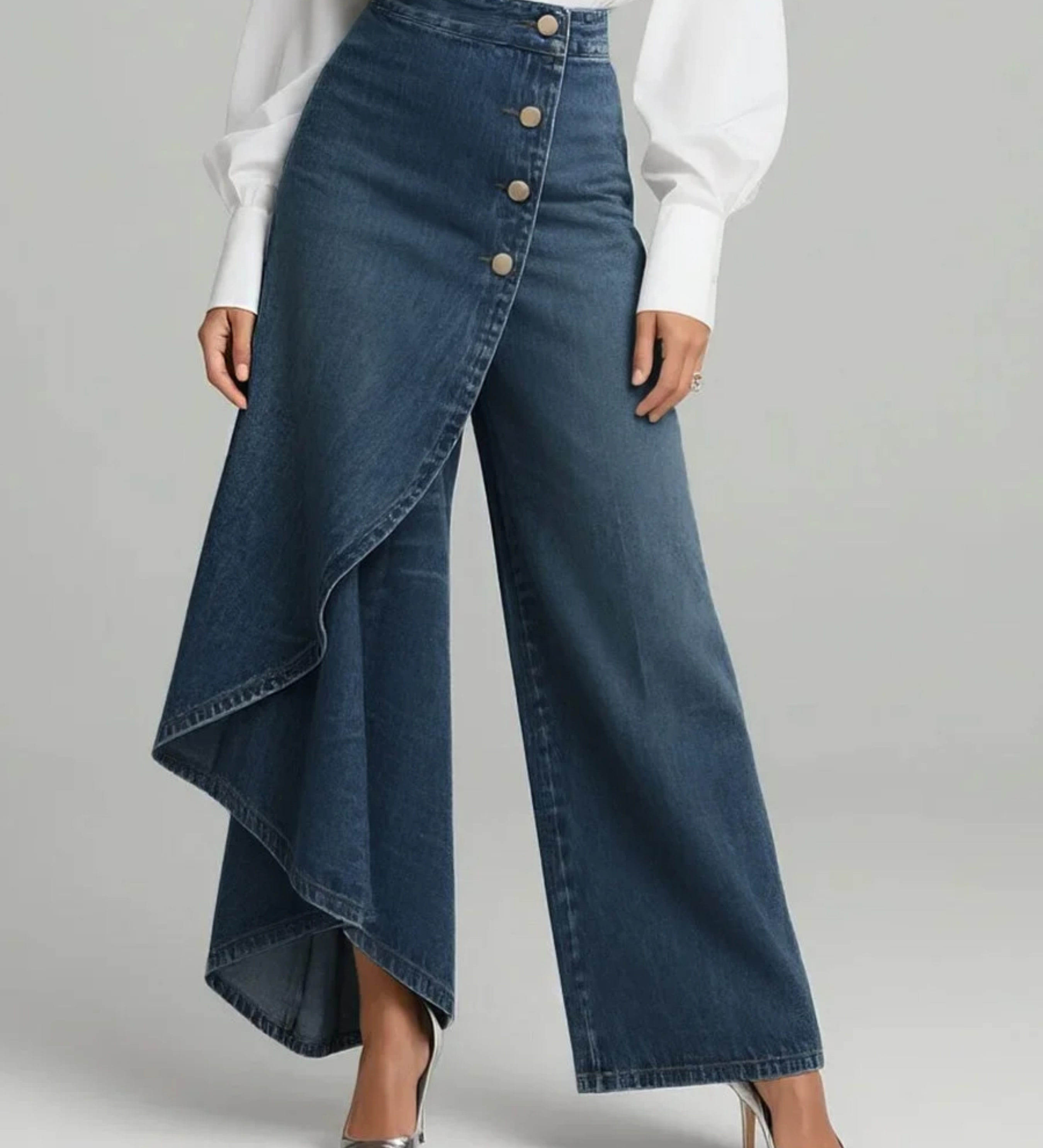 Audrey | Denim Wrap Trousers