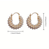Hoop Earrings with Layered Pearls