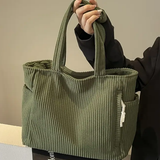 SYLVA | RIBBED TOTE BAG WITH CORD DETAIL