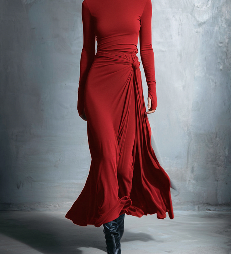 YASMINA | MAXI DRESS WITH SIDE TIE