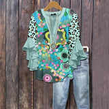 Vintage Floral Print Blouse