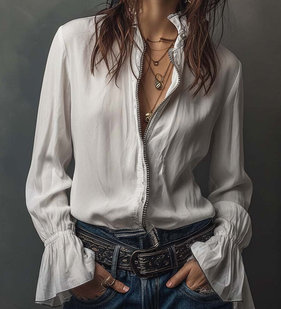 Erica | Long Vintage Velvet Jacket with Embroidery