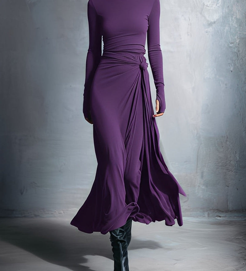 YASMINA | MAXI DRESS WITH SIDE TIE