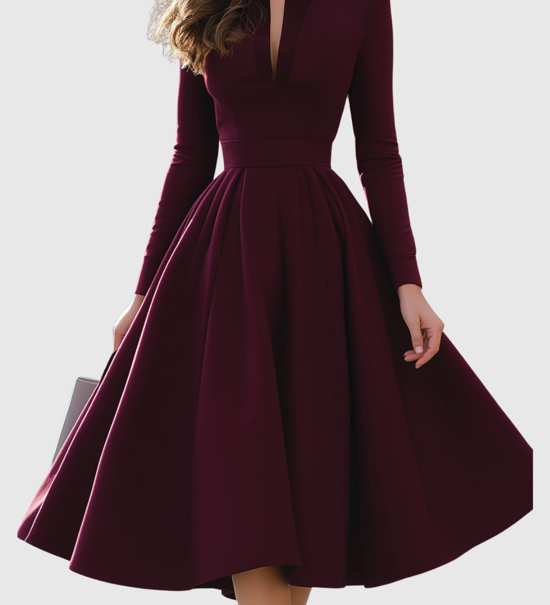 Lucy | V-NECK MIDI DRESS