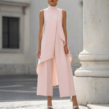 Charlotte | Elegant Jumpsuit with High Neck Draped Top