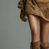 Hilda | Suede Turtleneck Dress