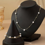 Set of Delicate Pearl Chain Jewellery