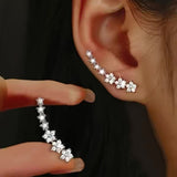 FLORAL RHINESTONE GOLD EARRINGS