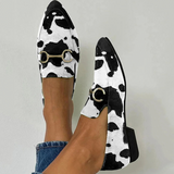 Anna - Printed loafers with buckle detail