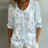 Casual Leaf Print Shirt