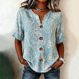 Vintage Floral Print Blouse