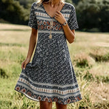 Vintage Floral Print Dress