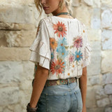 Vintage Floral Print Blouse