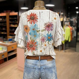 Vintage Floral Print Blouse