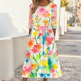 Vintage Floral Print Dress