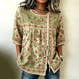 Vintage Floral Print Blouse