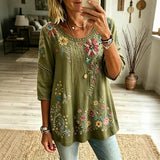 Vintage Floral Print Blouse