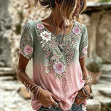 Vintage Floral Print Blouse