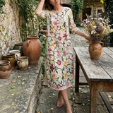 Vintage Floral Print Dress