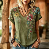 Vintage Floral Print Blouse