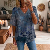 Vintage Floral Print Blouse