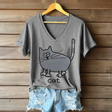 Casual Cat Print T-Shirt